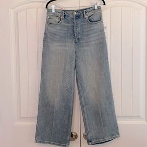 Free People NWT Women's High Rise Wide Leg Jeans Size 29 Blue Button Fly